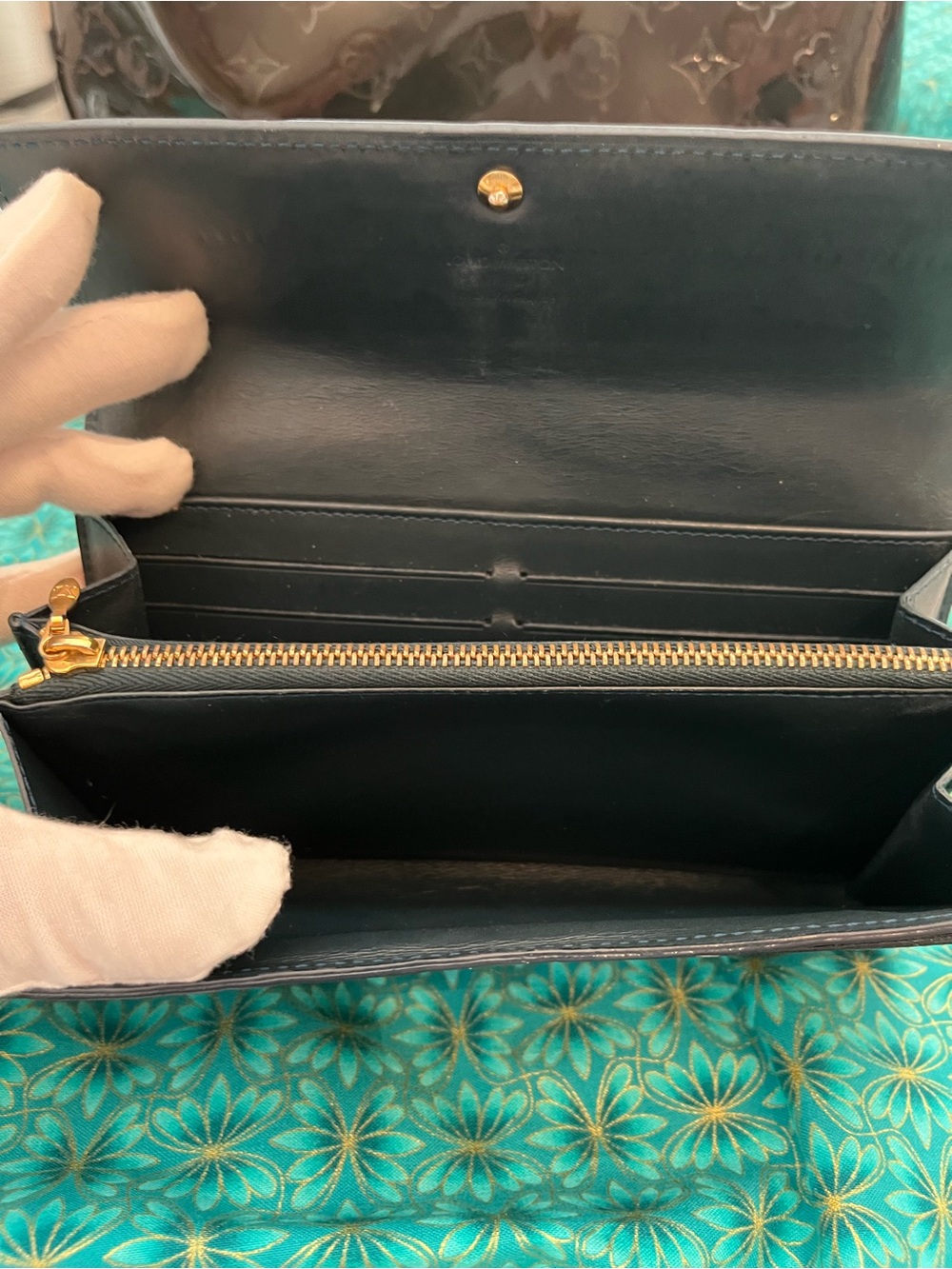 Louis Vuitton Deep Green Vernis Monogram Patent Leather Satchel w/Wallet - Picture 2 of 16